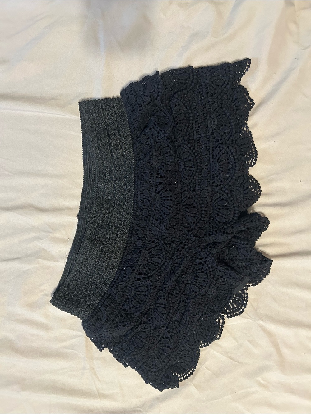 Rewind Black Crochet Lace Mini Skirt
